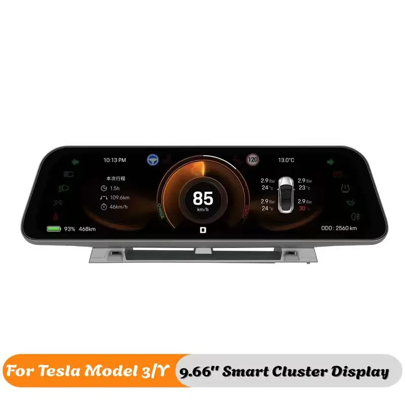 NEW Smart Instrument Cluster for TSLA Model3 & ModelY 9.66'' IPS HD Display Wireless CarPlay Android Auto 2.5D Glass OTA Upgrade
NEW Smart Instrument Cluster for TSLA Model3 & ModelY 9.66'' IPS HD Display Wireless CarPlay Android Auto 2.5D Glass OTA Upgrade