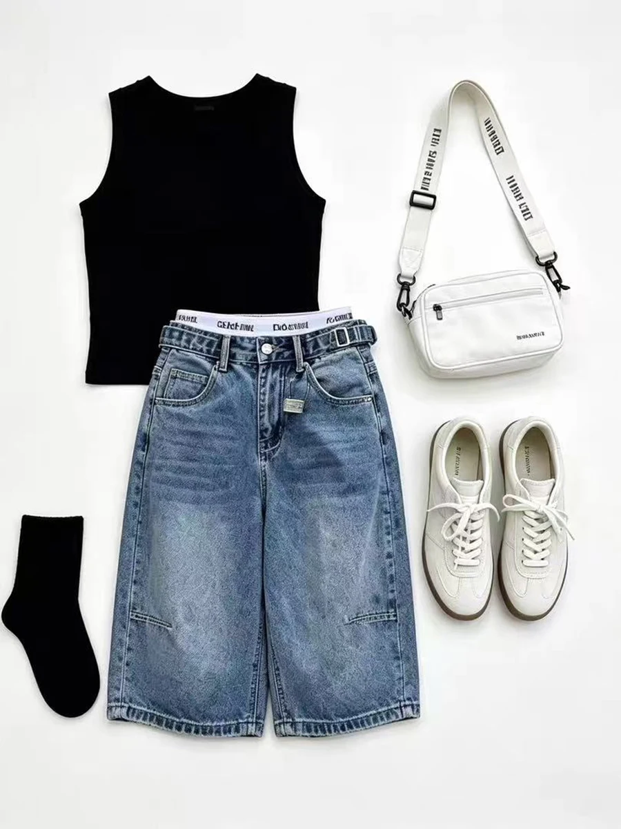 plus Size High Waist A-Line Five-Point Denim Shorts Women Summer Loose Wide Leg Straight Cut Jeans High Waist Slimming Effect
plus Size High Waist A-Line Five-Point Denim Shorts Women Summer Loose Wide Leg Straight Cut Jeans High Waist Slimming Effect