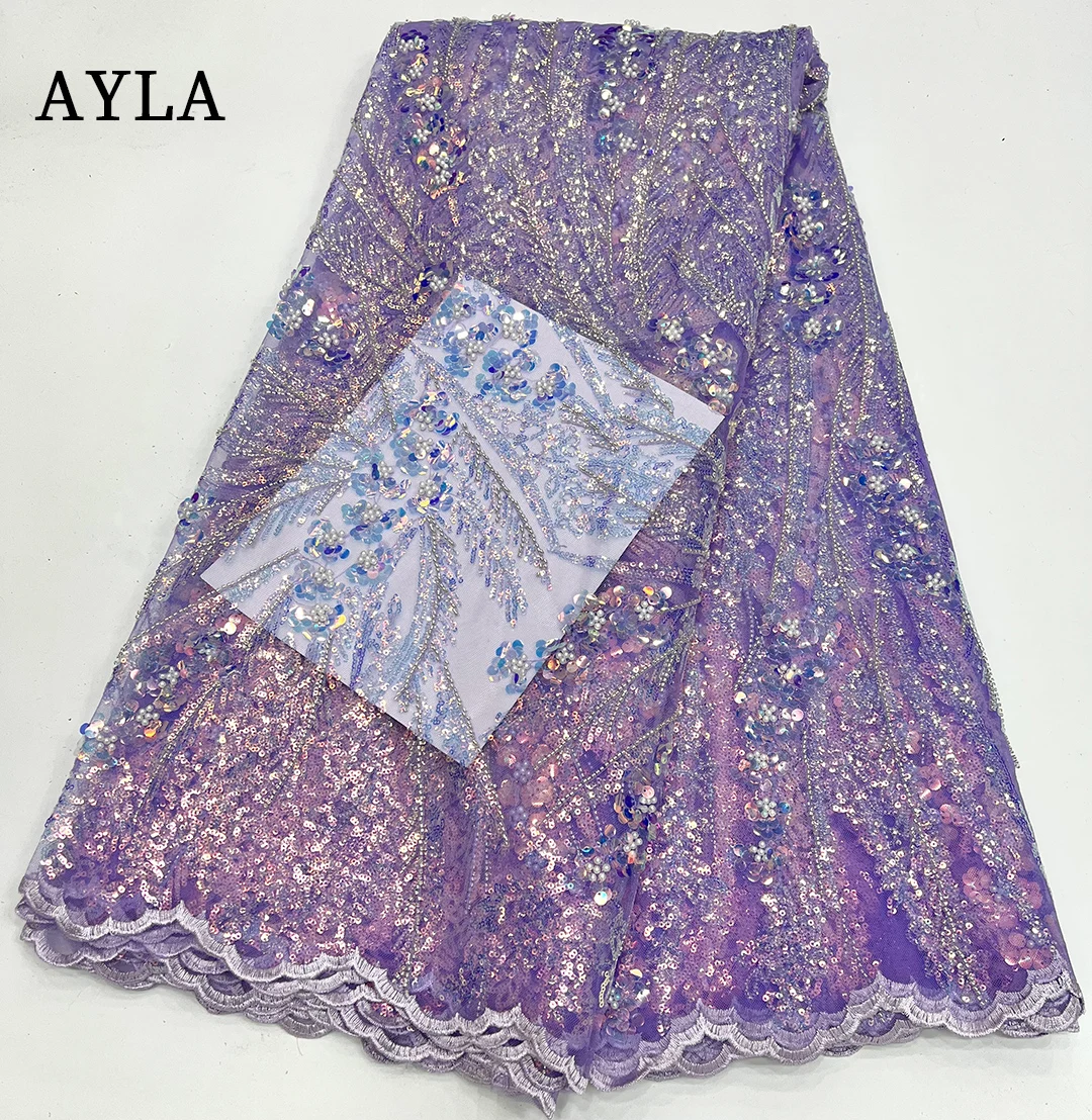 Luxury Nigerian Tulle Lace Fabric with Sequins Beaded Fabric Sewing Material Party Evening Dresses for Women Lace Fabric 5 Yards
Luxury Nigerian Tulle Lace Fabric with Sequins Beaded Fabric Sewing Material Party Evening Dresses for Women Lace Fabric 5 Yards