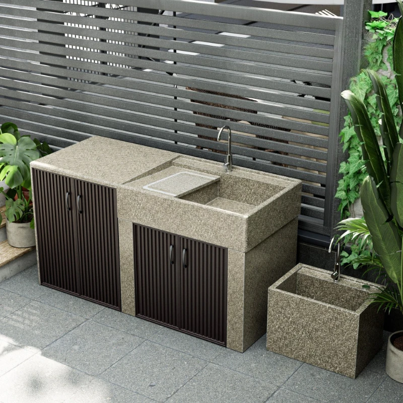 Marble laundry pool with washing machine cabinet combination outdoor sink balcony household basin courtyard stone wash basin
Marble laundry pool with washing machine cabinet combination outdoor sink balcony household basin courtyard stone wash basin