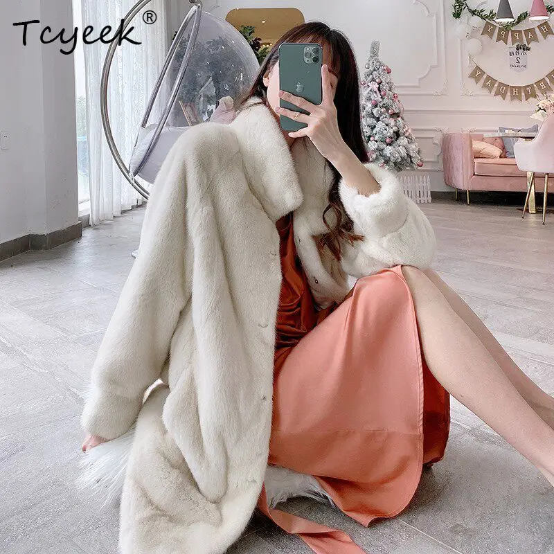 Tcyeek Natural Mink Fur Coat Woman Winter Jacket for Women Clothing Fashion Whole Mink Coats Mid-long Slim Fit Пальто Женское
Tcyeek Natural Mink Fur Coat Woman Winter Jacket for Women Clothing Fashion Whole Mink Coats Mid-long Slim Fit Пальто Женское
