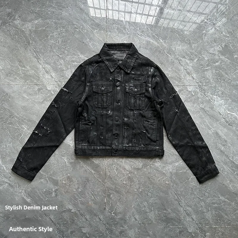 Hand-Crted Wax Bruing ort Fit Jeans Jaet High Street Sle Archive Design Youth Faion Urban Wear Windproof Long Sve
Hand-Crted Wax Bruing ort Fit Jeans Jaet High Street Sle Archive Design Youth Faion Urban Wear Windproof Long Sve