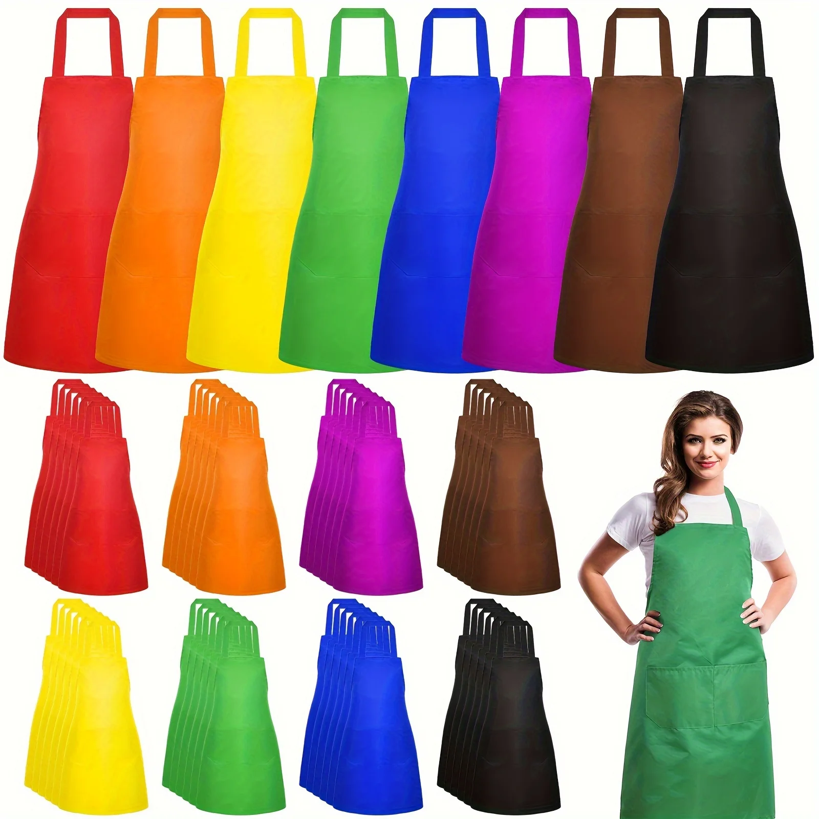 48 Pcs Bib Aprons for Adult Women Aprons Plain Color Bib Aprons Chef Aprons with 2 Pockets Washable for Cooking Baking Kitchen Crafting BBQ Drawing
48 Pcs Bib Aprons for Adult Women Aprons Plain Color Bib Aprons Chef Aprons with 2 Pockets Washable for Cooking Baking Kitchen Crafting BBQ Drawing