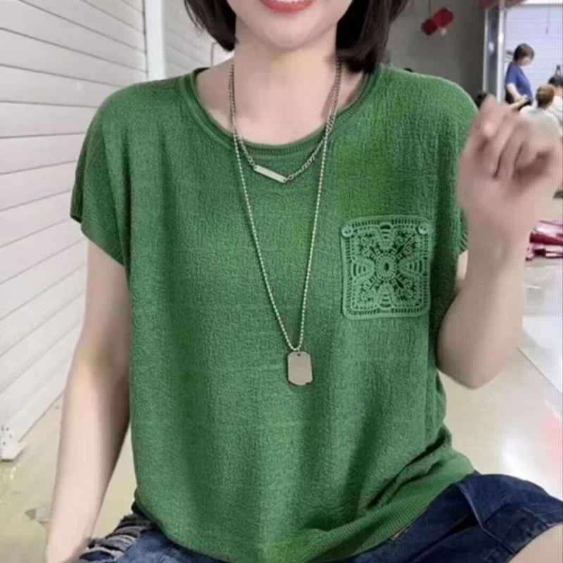 Женская тонкая рубашка большого размера с короткими рукавами и круглым вырезом, новая летняя модная маленькая рубашка, футболка с рукавами «летучая мышь», топ
Женская тонкая рубашка большого размера с короткими рукавами и круглым вырезом, новая летняя модная маленькая рубашка, футболка с рукавами «летучая мышь», топ