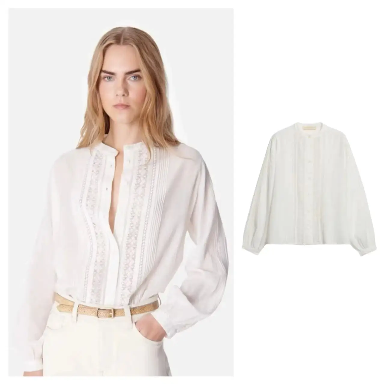 Romantic Lace Splicing Elegant Shirt New York Vanes Spring 2025 Cotton Long Sleeve round Neck Casual Business Women's Shirt
Romantic Lace Splicing Elegant Shirt New York Vanes Spring 2025 Cotton Long Sleeve round Neck Casual Business Women's Shirt