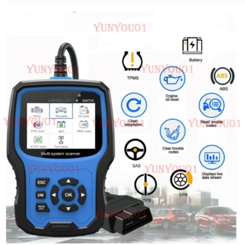 L BM700 Full System Diagnostic OBDII Detector Maintenance and Reset Repair Tool
L BM700 Full System Diagnostic OBDII Detector Maintenance and Reset Repair Tool