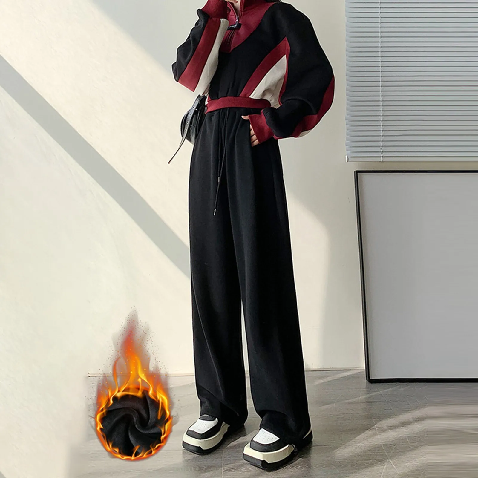Ladies Solid Color High Waisted Draping Loose And Plush Straight Leg Pants With Tie Waist Versatile Casual Wide Leg Pants
Ladies Solid Color High Waisted Draping Loose And Plush Straight Leg Pants With Tie Waist Versatile Casual Wide Leg Pants