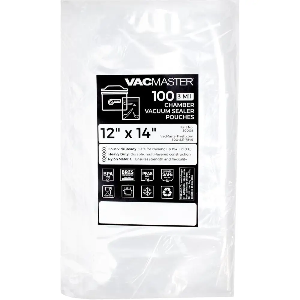 Вакуумные пакеты VacMaster для камерного вакуумирования, сверхпрочные, 4 мил, 12x14 дюймов - 1000 предварительно нарезанных прозрачных пакетов для камерного вакуумирования в упаковке, BP
Вакуумные пакеты VacMaster для камерного вакуумирования, сверхпрочные, 4 мил, 12x14 дюймов - 1000 предварительно нарезанных прозрачных пакетов для камерного вакуумирования в упаковке, BP