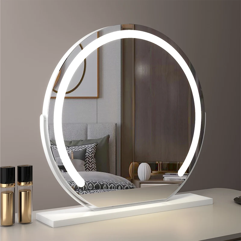 Semicircular Led makeup mirror Desktop desktop vanity mirror Desktop lamp Smart Internet celebrity home bedroom Simple and large
Semicircular Led makeup mirror Desktop desktop vanity mirror Desktop lamp Smart Internet celebrity home bedroom Simple and large