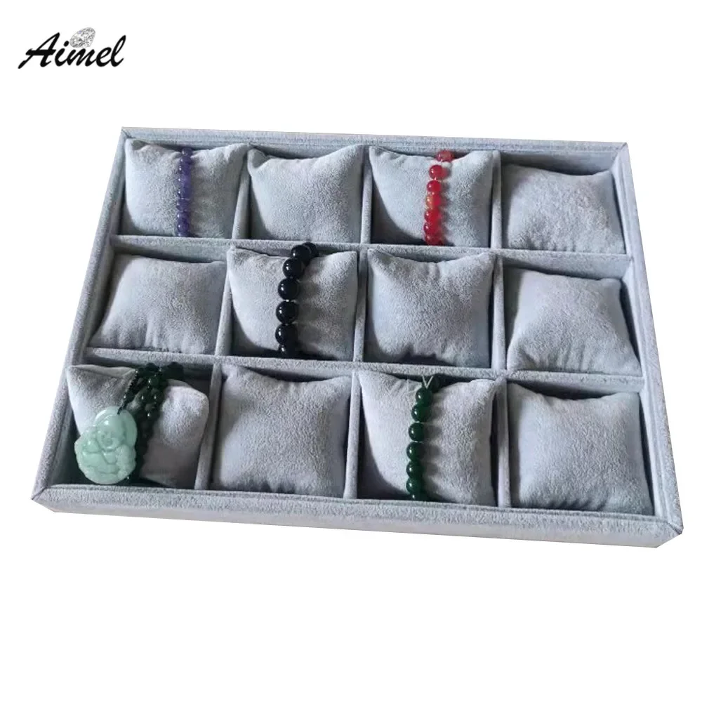 Velvet Bracelet Jewelry Display Tray 12Grid Watch Storage Box Bangle Necklace Chain Pillow Holder Earring Pendant Organizer Case
Velvet Bracelet Jewelry Display Tray 12Grid Watch Storage Box Bangle Necklace Chain Pillow Holder Earring Pendant Organizer Case