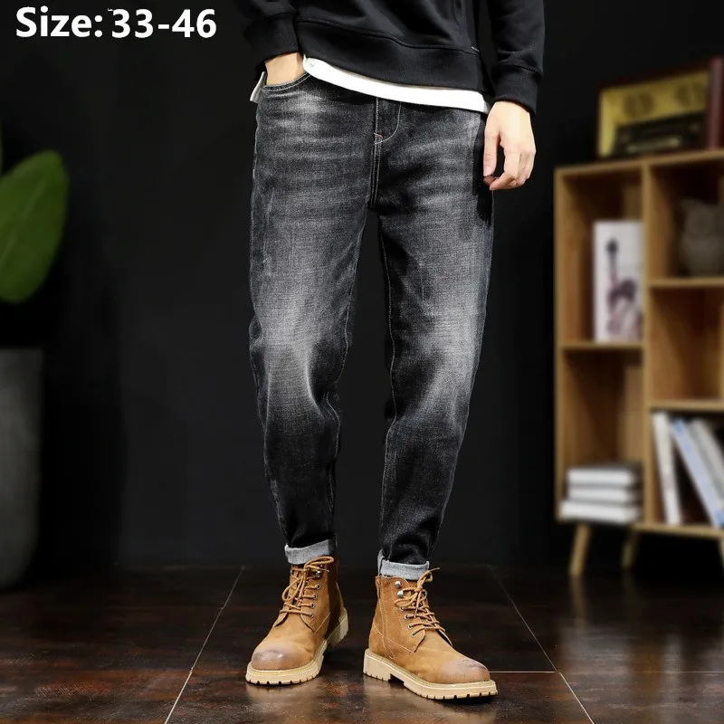 Men Jeans Stretched Loose Harem Loose Thicken Denim Trousers Plus Size USA 40 42 44 46 Male Spring Pencil Pants Classic Clothes
Men Jeans Stretched Loose Harem Loose Thicken Denim Trousers Plus Size USA 40 42 44 46 Male Spring Pencil Pants Classic Clothes