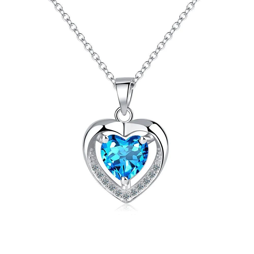 925 Sterling Silver Heart Blue Zircon Choker Necklaces For Women Jewelry Accessories Wholesale Argent 925 GaaBou Jewellery
925 Sterling Silver Heart Blue Zircon Choker Necklaces For Women Jewelry Accessories Wholesale Argent 925 GaaBou Jewellery