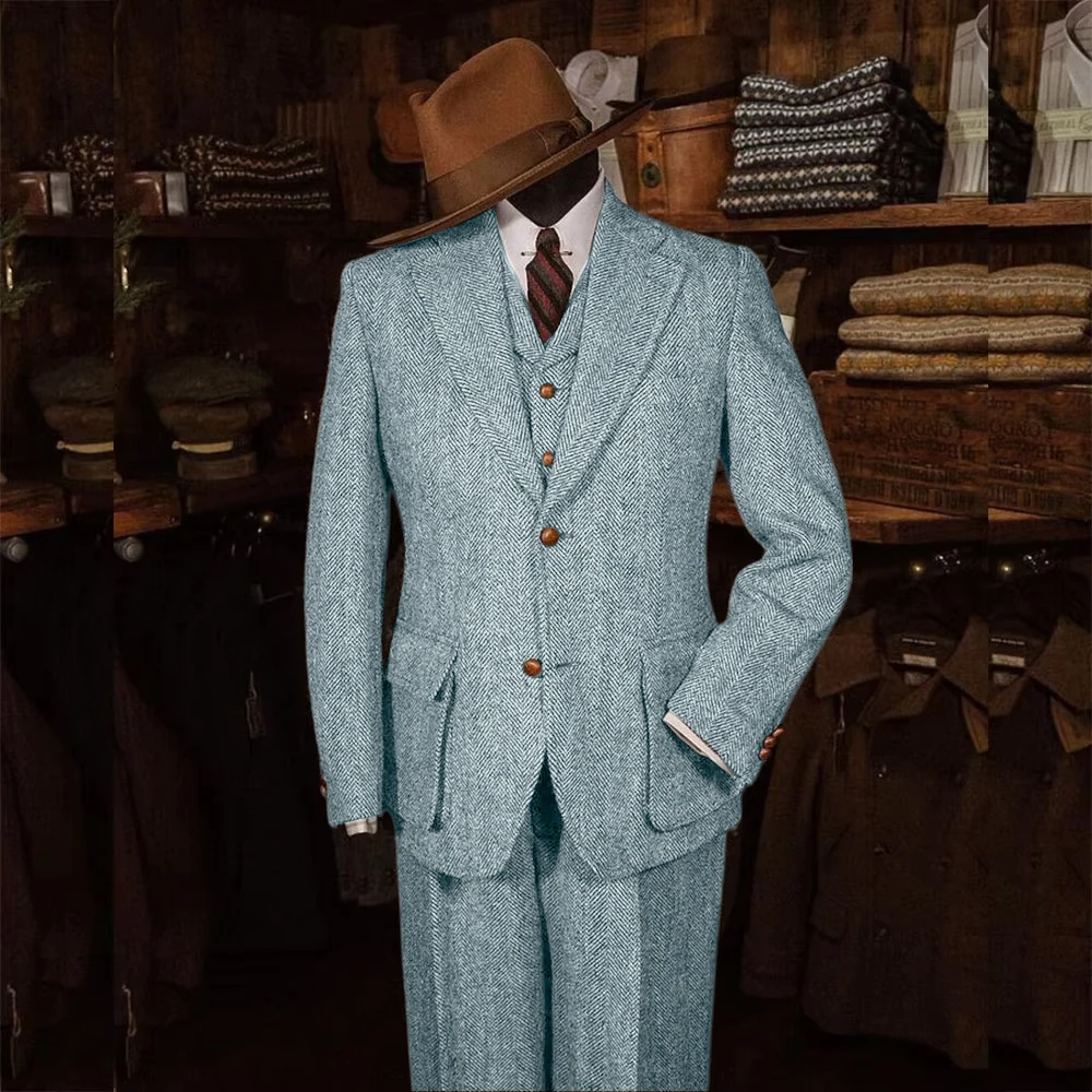 Elegant Tweed Men's Suits for Winter Single Breasted Notch Lapel Slim Fit Male Clothing High Quality 3 Piece Jacket Pants Vest
Elegant Tweed Men's Suits for Winter Single Breasted Notch Lapel Slim Fit Male Clothing High Quality 3 Piece Jacket Pants Vest