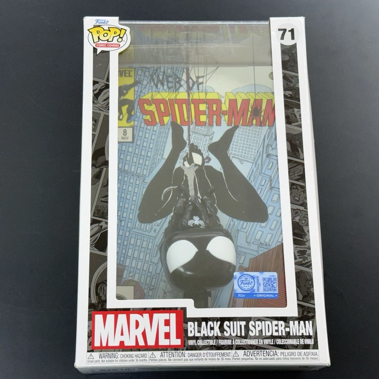 Funko Pop Comic Covers Web of Spider-Man #8 Black Suit Spider Man Figure Official Licensed Statue Marvel Gift for Toys Fans
Funko Pop Comic Covers Web of Spider-Man #8 Black Suit Spider Man Figure Official Licensed Statue Marvel Gift for Toys Fans