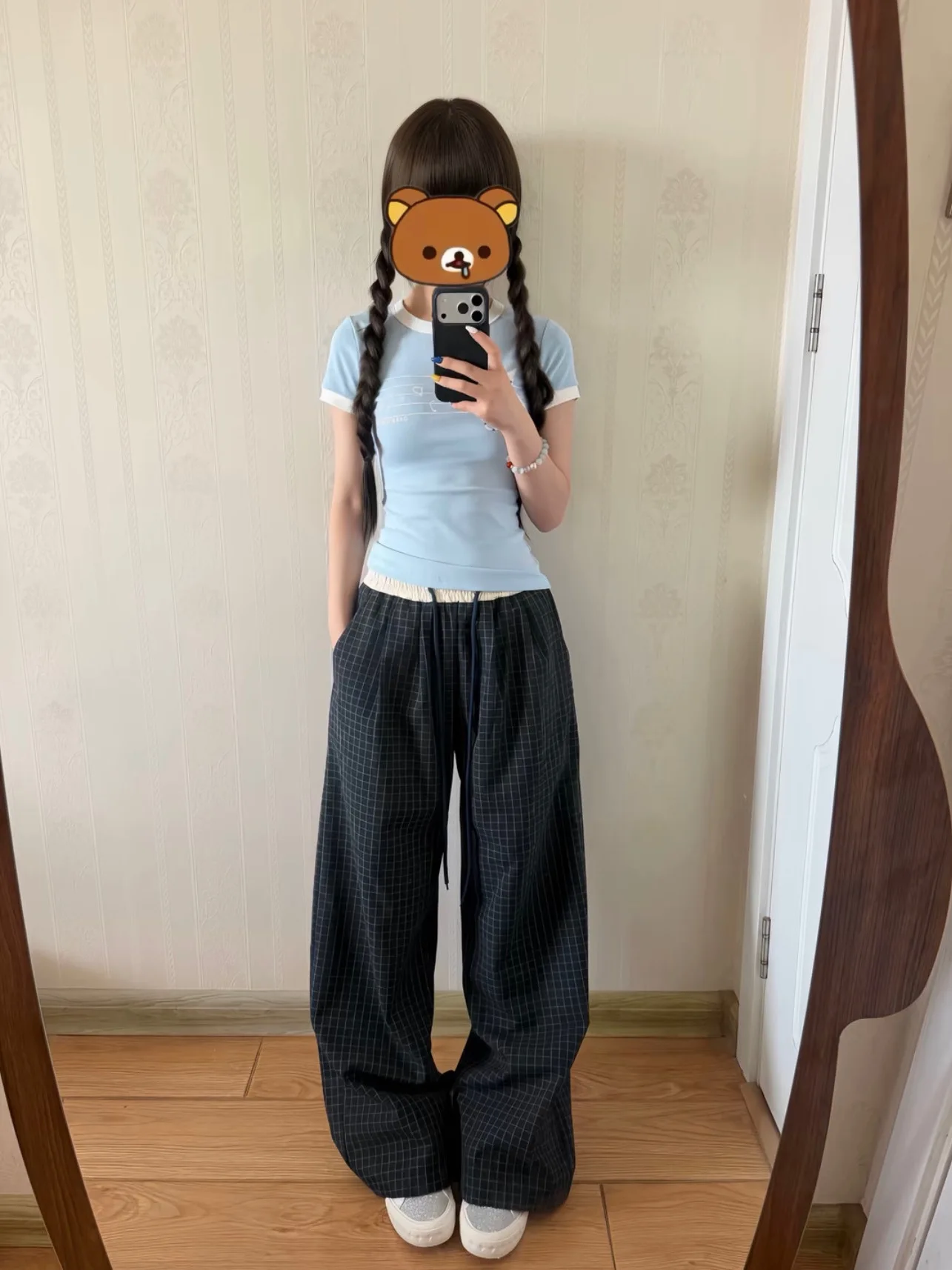 Retro American Plaid Wide Leg Pants Women's Summer Thin Loose Straight Casual Sporty Sweatpants Couples High Waist Other 100%
Retro American Plaid Wide Leg Pants Women's Summer Thin Loose Straight Casual Sporty Sweatpants Couples High Waist Other 100%