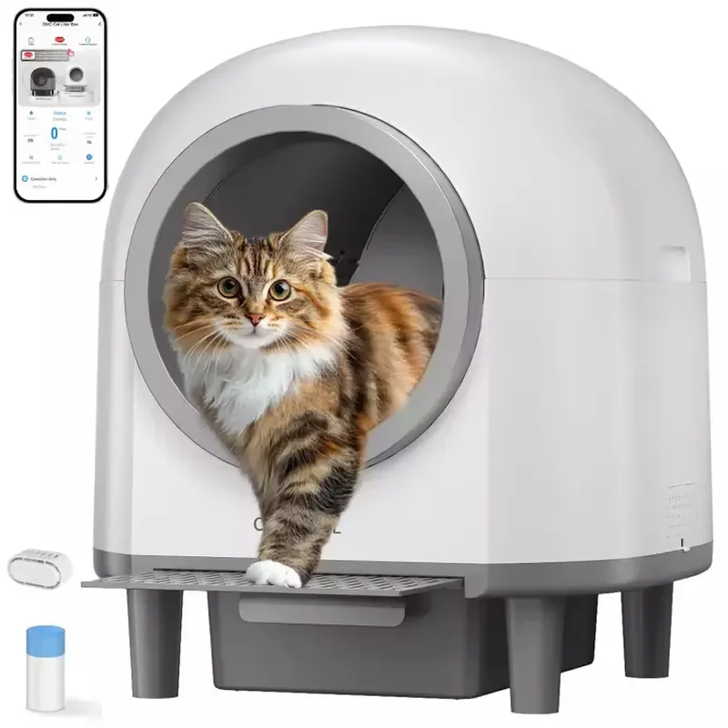 APP Controlled Automatic Self-Cleaning Box Odor Safety Protection for Multiple Cats Easy Clean
APP Controlled Automatic Self-Cleaning Box Odor Safety Protection for Multiple Cats Easy Clean