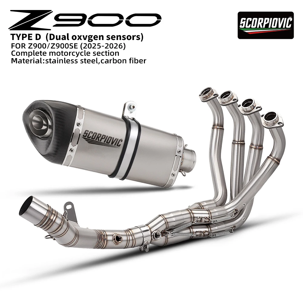 For Z900 2017-2026 Motorcycle exhaust mid pipe stainless steel full system front link Pipe With 2 oxygen sensors
For Z900 2017-2026 Motorcycle exhaust mid pipe stainless steel full system front link Pipe With 2 oxygen sensors