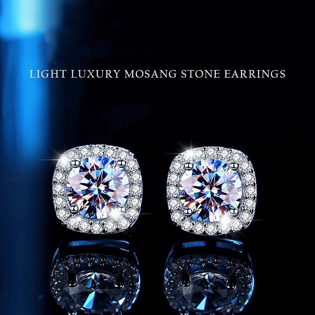 925 sterling silver Mozambique diamond high-quality women's earrings, non fading and anti allergic, holiday gift
925 sterling silver Mozambique diamond high-quality women's earrings, non fading and anti allergic, holiday gift