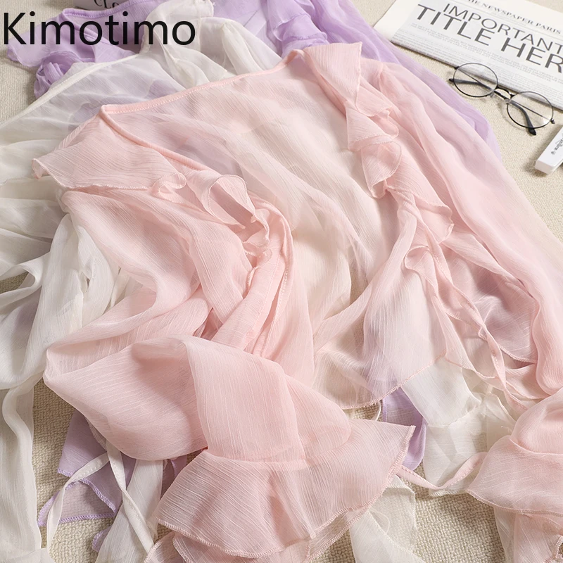 Kimotimo Falre Sleeve Sweet Ruffled Chiffon Sun Protection Tops Summer Lace Up Outerwear Shawl Short Cardigan Solid Thin Blouse
Kimotimo Falre Sleeve Sweet Ruffled Chiffon Sun Protection Tops Summer Lace Up Outerwear Shawl Short Cardigan Solid Thin Blouse