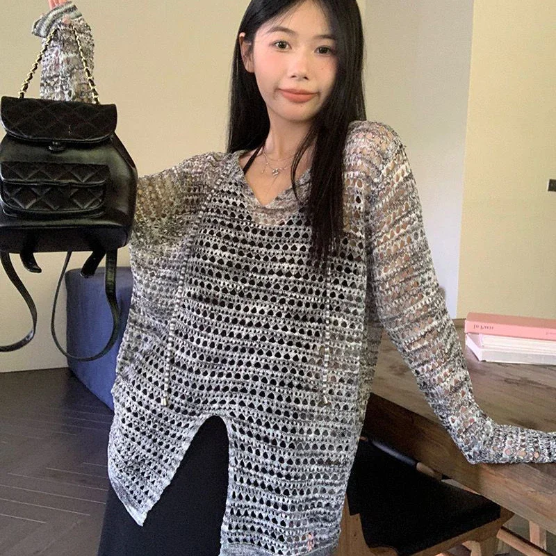 Rimocy Streetwear Hollow Out Y2K Sweater Women Sexy Split Long Sleeve Pullover Woman Harajuku Vintage V Neck Smock Tops Female
Rimocy Streetwear Hollow Out Y2K Sweater Women Sexy Split Long Sleeve Pullover Woman Harajuku Vintage V Neck Smock Tops Female