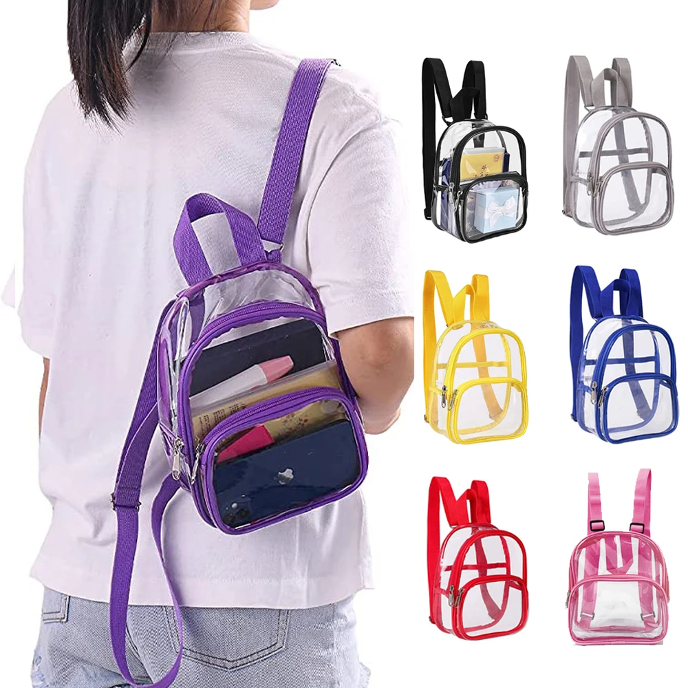 Stadium Approved Small Clear Backpack Transparent PVC Backpack Travel Knapsack Kids Student School Bags Mini Rucksack Backpack
Stadium Approved Small Clear Backpack Transparent PVC Backpack Travel Knapsack Kids Student School Bags Mini Rucksack Backpack