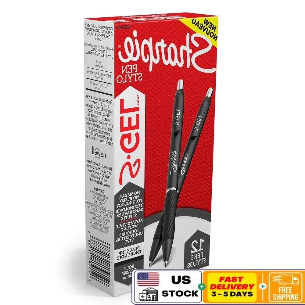 S-Gel Bold Point 1.0mm Gel Pens Black Ink 12 Count No Smear No Bleed Technology Comfortable Grip Smooth Writing Experience
S-Gel Bold Point 1.0mm Gel Pens Black Ink 12 Count No Smear No Bleed Technology Comfortable Grip Smooth Writing Experience