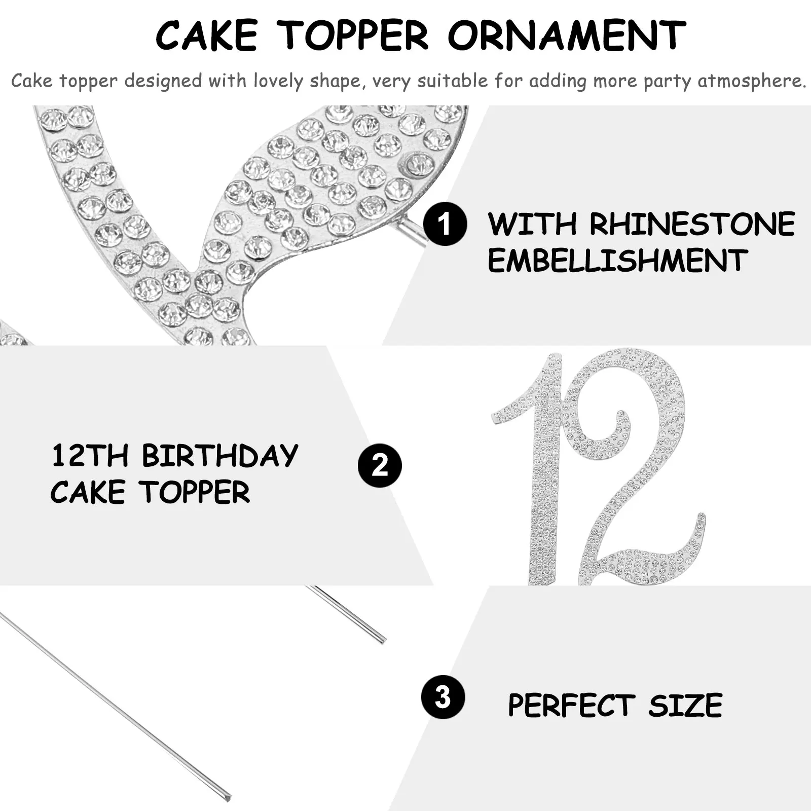 Glitter Rhinestone Crystal Cake Topper Topper 12Th Birthday Party Decoration Alloy Cupcake Dessert Ornament Crystal 
Glitter Rhinestone Crystal Cake Topper Topper 12Th Birthday Party Decoration Alloy Cupcake Dessert Ornament Crystal