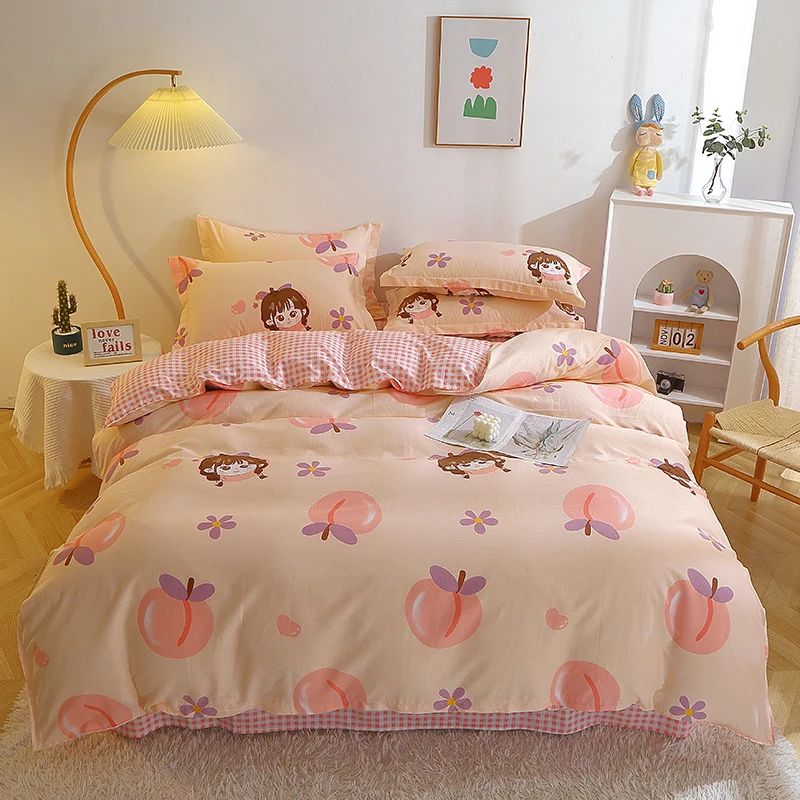 Pink Peach Fruit Print Comforter Covers 3 Piece Set Kawaii Girl Bedding for Women Kids Purple Flower Duvet Cover with Pillowcase
Pink Peach Fruit Print Comforter Covers 3 Piece Set Kawaii Girl Bedding for Women Kids Purple Flower Duvet Cover with Pillowcase