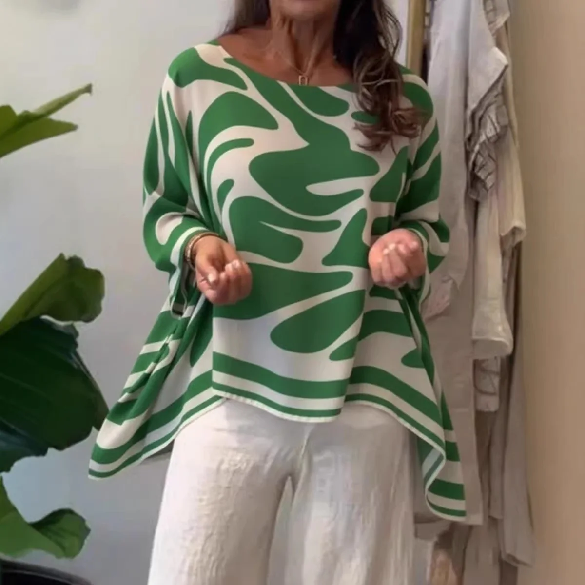 Women's Zebra Print Loose Blouse Casual Crew Neck 3/4 Sleeve with Asymmetrical Hem Top summer Female for Daily Wear Flowy Shirt
Women's Zebra Print Loose Blouse Casual Crew Neck 3/4 Sleeve with Asymmetrical Hem Top summer Female for Daily Wear Flowy Shirt