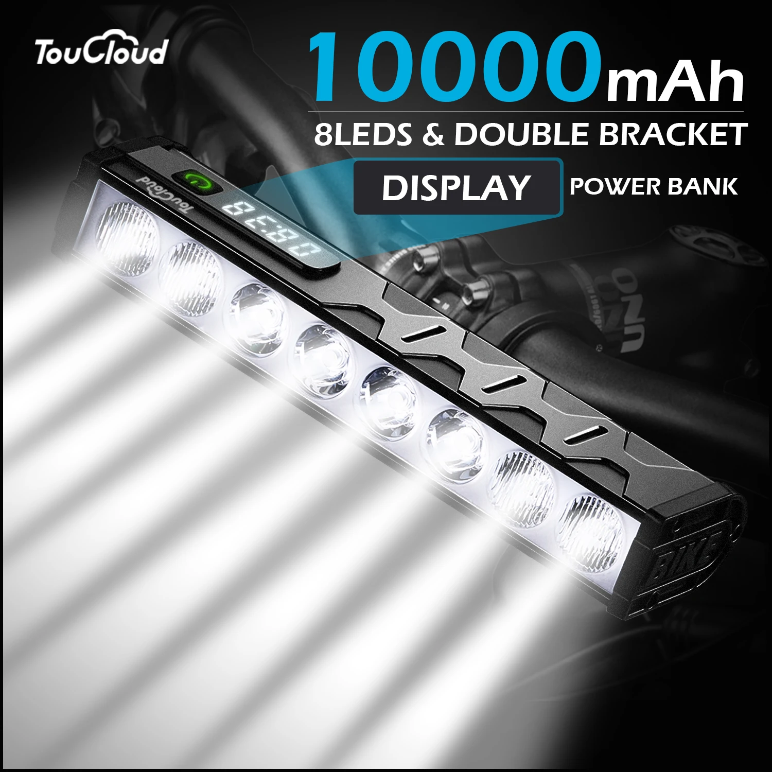 TouCloud Bicycle Light Front 8LEDs Bike Light 10000mAh Power Bank Flashlight USB Charging MTB Road Cycling Lamp Accessories Tail
TouCloud Bicycle Light Front 8LEDs Bike Light 10000mAh Power Bank Flashlight USB Charging MTB Road Cycling Lamp Accessories Tail