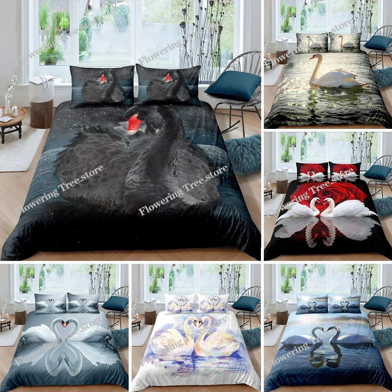 Swan Duvet Cover Black and White Swan Bedding Set Boys Girls Twin Queen Size Duvet Cover Pillowcase Bed Kids Adult Fashion Home
Swan Duvet Cover Black and White Swan Bedding Set Boys Girls Twin Queen Size Duvet Cover Pillowcase Bed Kids Adult Fashion Home