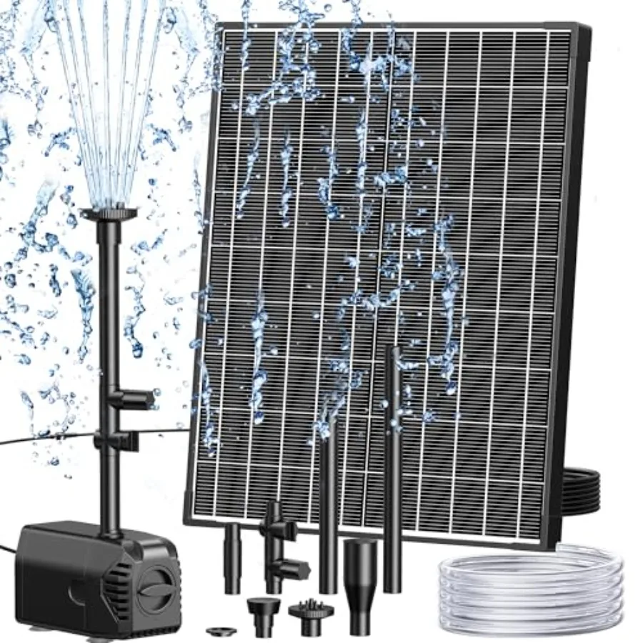 20W Solar Fountain Pump 320GPH Submersible Solar Pond Pump with Filtration and Dry Run Protection 7.5ft Lift PVC Tubing and Noz
20W Solar Fountain Pump 320GPH Submersible Solar Pond Pump with Filtration and Dry Run Protection 7.5ft Lift PVC Tubing and Noz