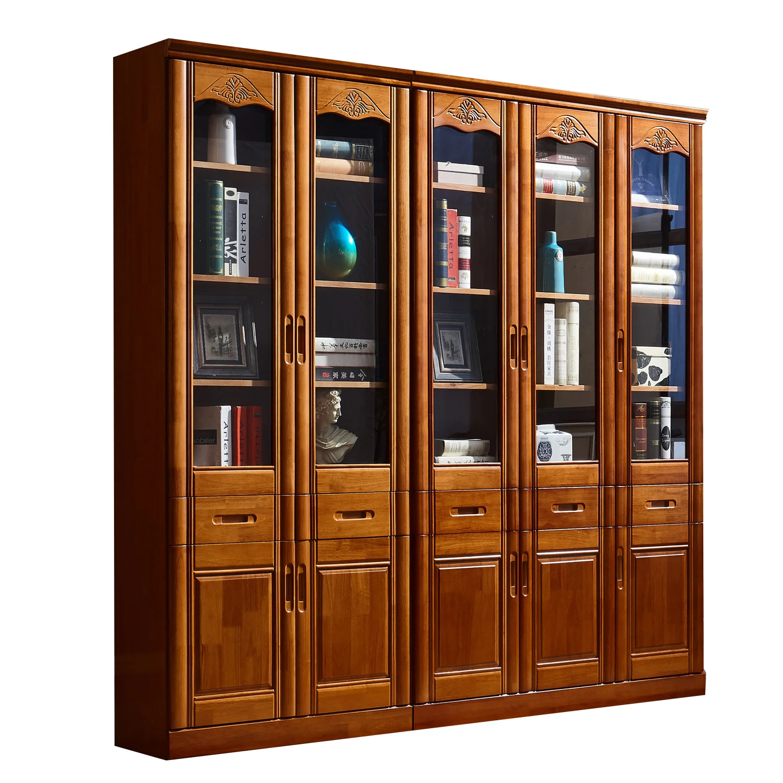 Solid wood bookcase Modern simple Chinese floor combination office file cabinet
Solid wood bookcase Modern simple Chinese floor combination office file cabinet