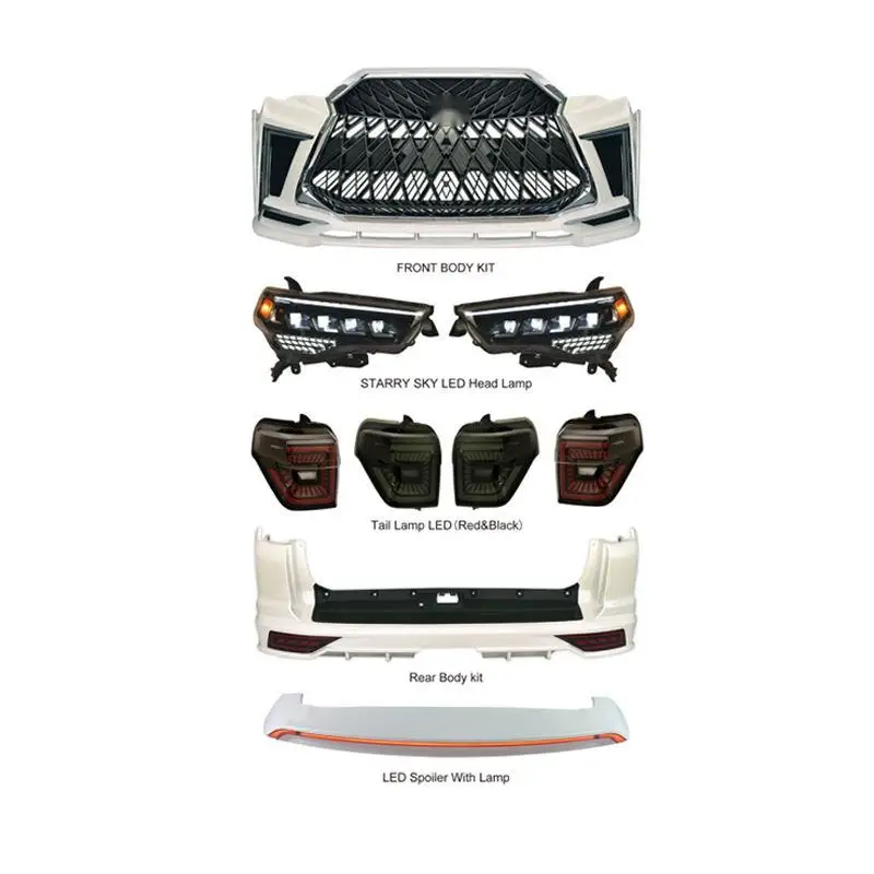 2010-2020 для TO YO TA 4 Runner Body Kit Аксессуары модифицированное обновление до Lexus Body Kit с блендой
2010-2020 для TO YO TA 4 Runner Body Kit Аксессуары модифицированное обновление до Lexus Body Kit с блендой
