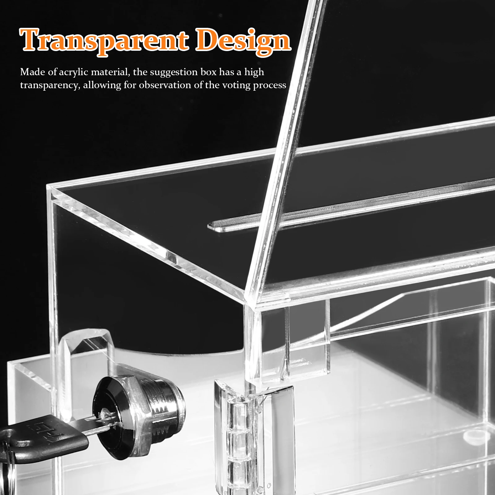 Transparent Acrylic Voting Box 15 8x13 6x21 3cm Large Capacity Lockable Suggestion Box Charity Donation Fundraising Mailbox
Transparent Acrylic Voting Box 15 8x13 6x21 3cm Large Capacity Lockable Suggestion Box Charity Donation Fundraising Mailbox