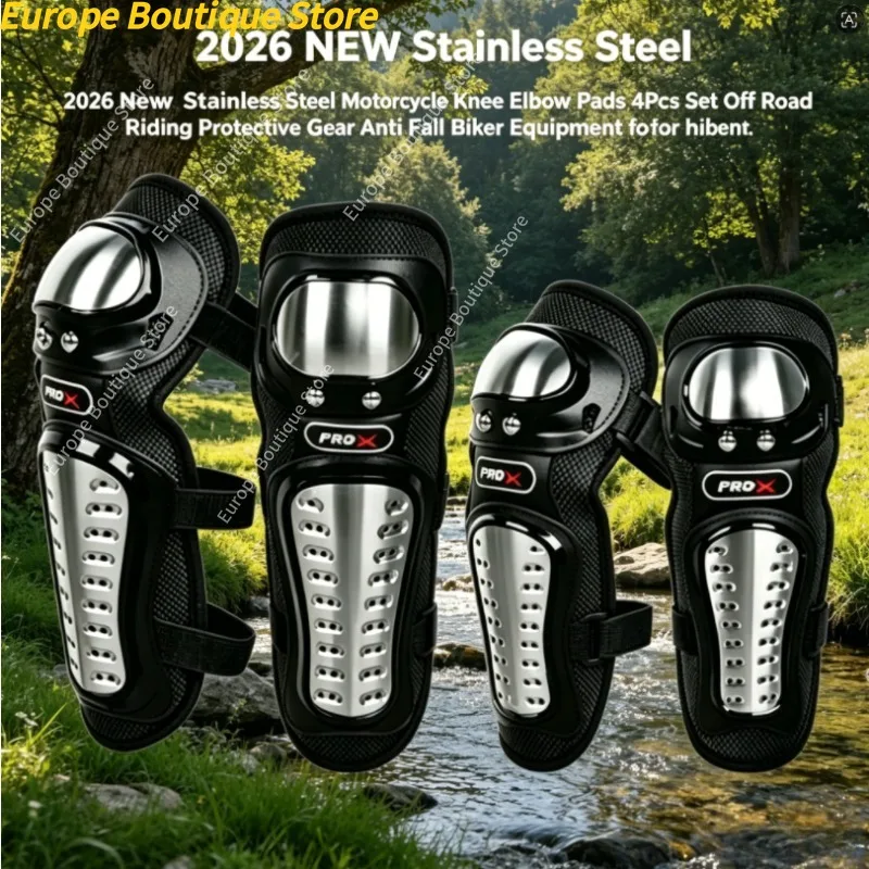 Anti Fall Protective Gear 4Pcs Stainless Steel Motorcycle Knee Elbow Pads Set Off Road Riding For Men Biker
Anti Fall Protective Gear 4Pcs Stainless Steel Motorcycle Knee Elbow Pads Set Off Road Riding For Men Biker