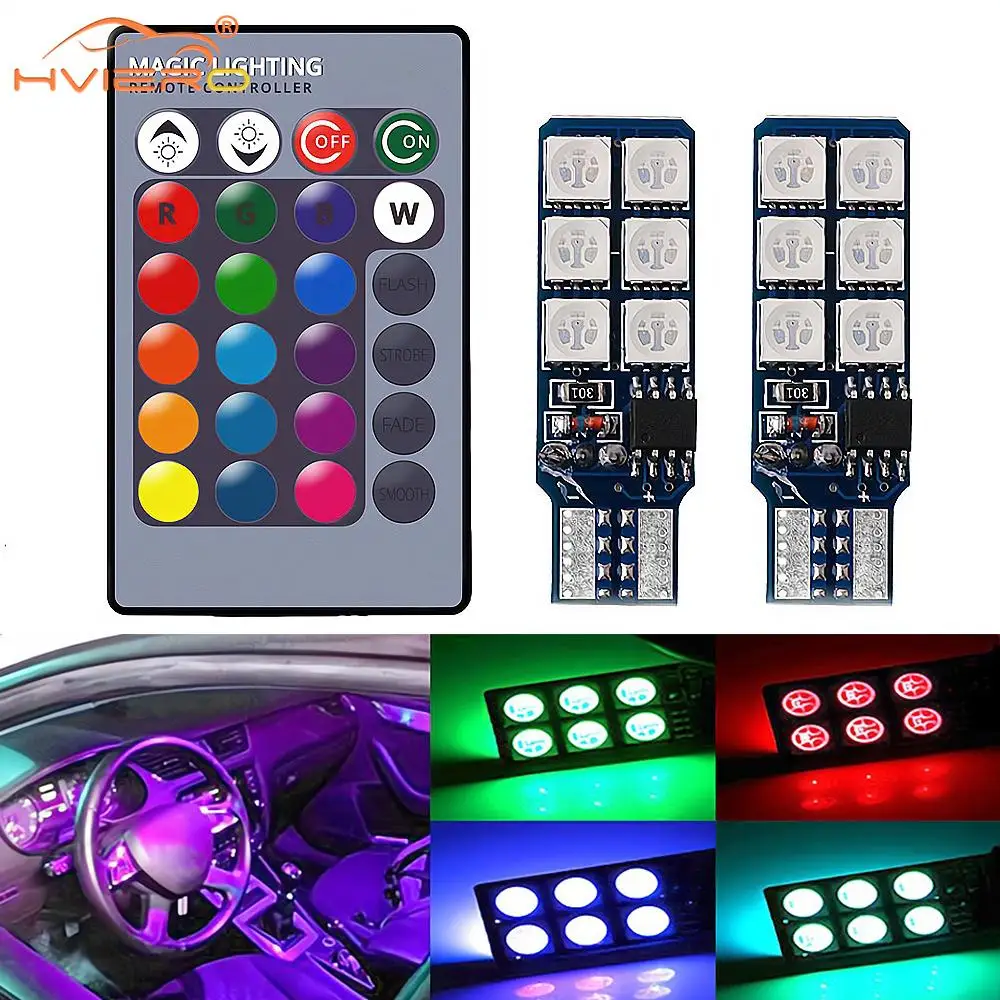2X T10 RGB Multi Colors Changing Bulb Colorful Car Interior Lamps Remote Control Auto Led Festoon Domes Reading Light Trunk Lamp
2X T10 RGB Multi Colors Changing Bulb Colorful Car Interior Lamps Remote Control Auto Led Festoon Domes Reading Light Trunk Lamp