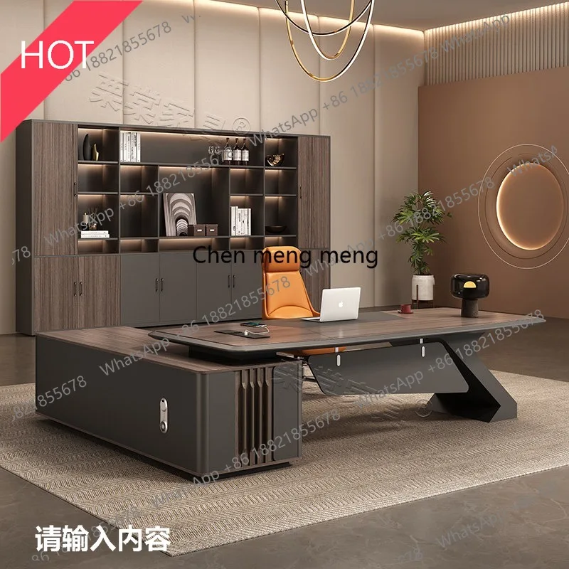 03A Boss desk chair combination paint leadership office furniture simple modern president manager table
03A Boss desk chair combination paint leadership office furniture simple modern president manager table
