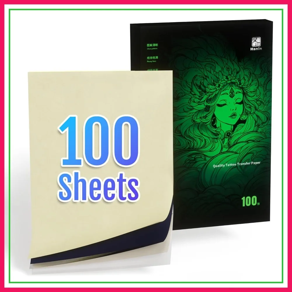 Tattoo Transfer Paper 100 Sheets A4 Stencil Paper for Tattooing Compatible with Printers
Tattoo Transfer Paper 100 Sheets A4 Stencil Paper for Tattooing Compatible with Printers