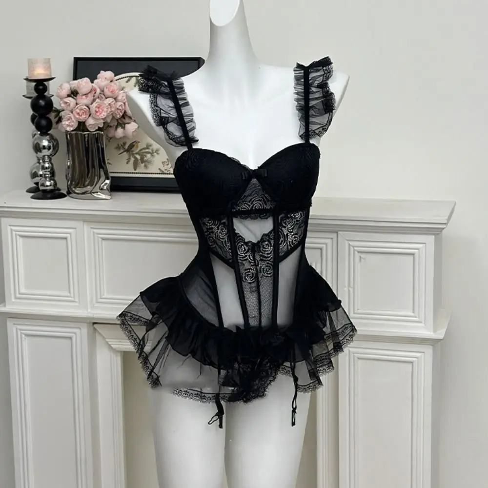 Fashion Bow Flower Lace Nightgown Transparent Women Lingerie Camisole Nightwear Ruffle Sweet Mesh Nightdress Women
Fashion Bow Flower Lace Nightgown Transparent Women Lingerie Camisole Nightwear Ruffle Sweet Mesh Nightdress Women