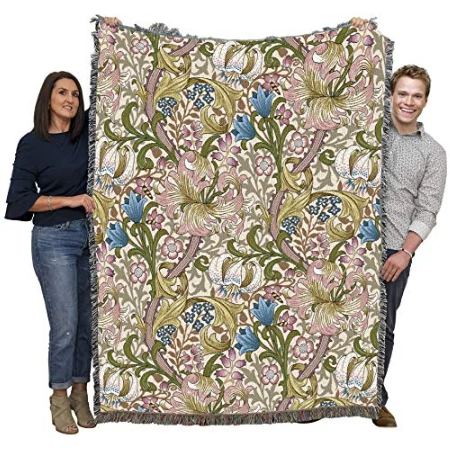 William Morris Golden Lily Blanket - Arts and Crafts - Gift Tapestry Throw Woven from Cotton - Made in the USA 72x54
William Morris Golden Lily Blanket - Arts and Crafts - Gift Tapestry Throw Woven from Cotton - Made in the USA 72x54