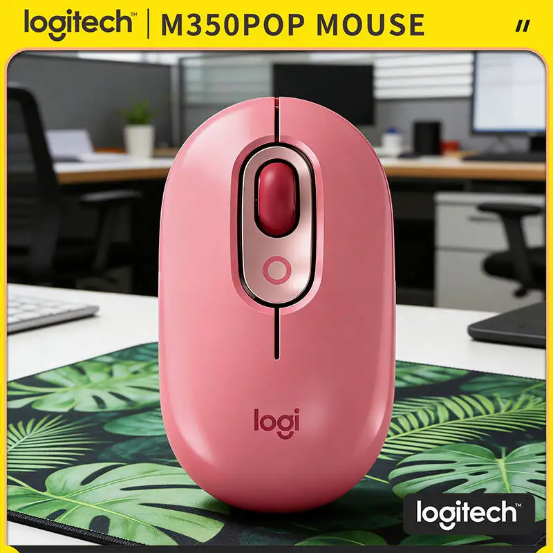 Eco-Friendly Logitech M350 POP Mouse Recycled Plastic Silent Scroll Multi-Gadget Mac PC Laptop Office