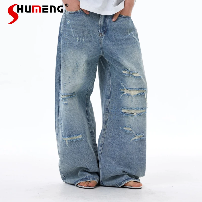 2026 Summer New Fashion Hole Design Comfort Wide Leg Jeans Men's Women's Trendy Denim Pants Zipper Personality Denim Trousers
2026 Summer New Fashion Hole Design Comfort Wide Leg Jeans Men's Women's Trendy Denim Pants Zipper Personality Denim Trousers