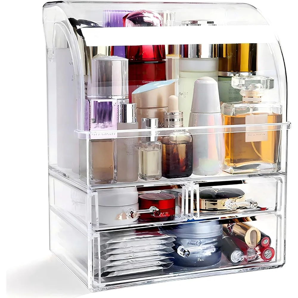 Clear Acrylic Makeup Organizer With Lid And Drawers Dustproof Portable Cosmetic Storage Box
Clear Acrylic Makeup Organizer With Lid And Drawers Dustproof Portable Cosmetic Storage Box