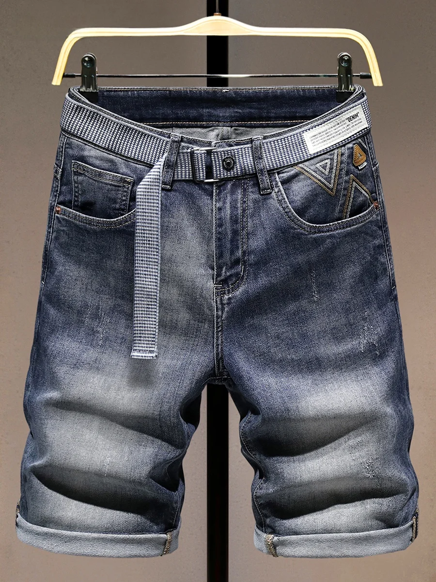 Модные мужские летние тонкие джинсы прямого кроя, шорты длиной до колена из хлопковой эластичной ткани, универсальные, с эффектом потертости
Модные мужские летние тонкие джинсы прямого кроя, шорты длиной до колена из хлопковой эластичной ткани, универсальные, с эффектом потертости