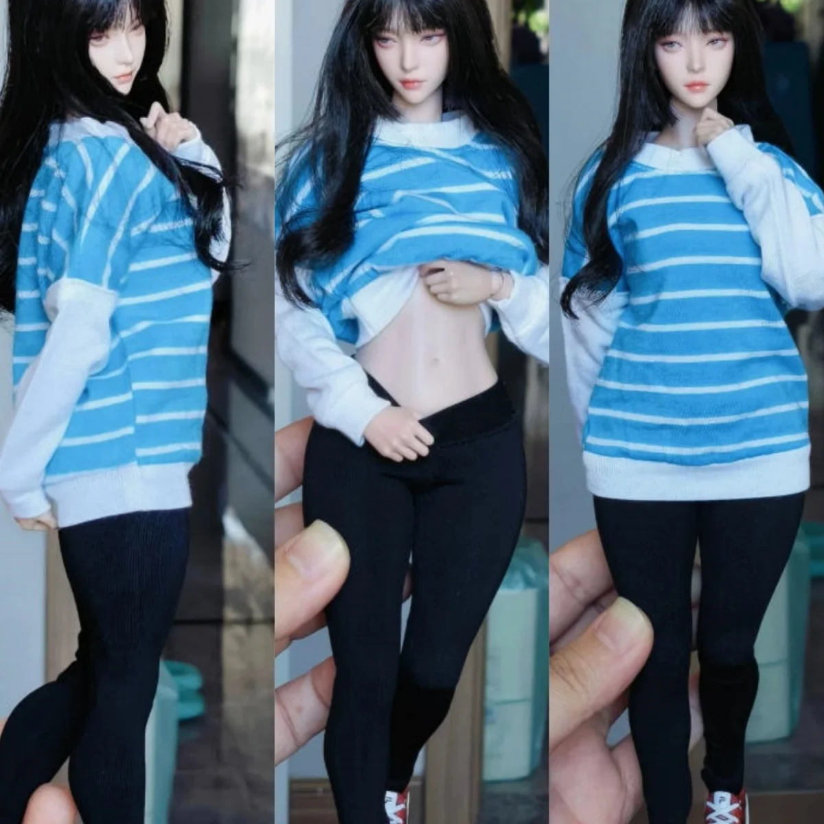 【Clothing Only】1/6 Round Neck Long Casual Striped Home Tops Tight Yoga Pants Set Fit 12inch Female Soldier Action Figure Body
【Clothing Only】1/6 Round Neck Long Casual Striped Home Tops Tight Yoga Pants Set Fit 12inch Female Soldier Action Figure Body