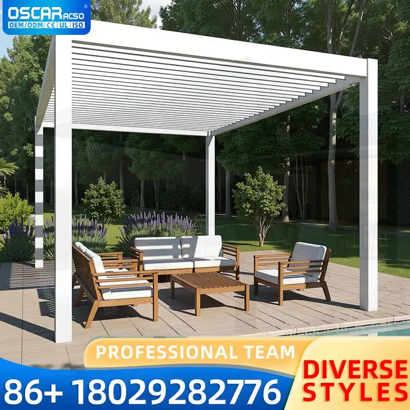 Outdoor Motorized Louvered Waterproof Aluminum Pergola for Patio and Garden Easy to Assemble Sustainable Exterior Structure Idea
Outdoor Motorized Louvered Waterproof Aluminum Pergola for Patio and Garden Easy to Assemble Sustainable Exterior Structure Idea