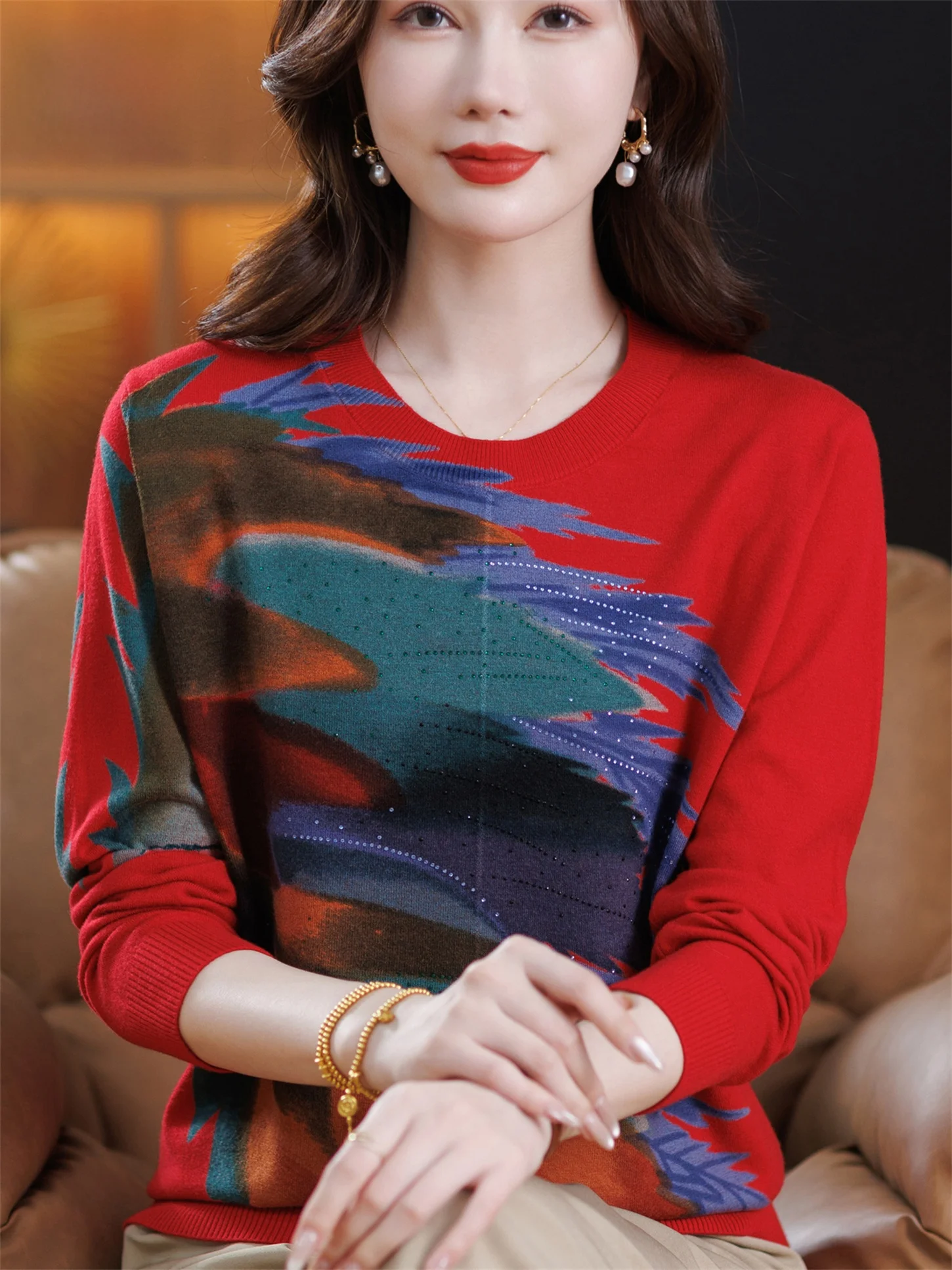 Faionable круглый вязаный шерстяной свитер Loose Bot Base irt для молодых мам среднего возраста и женщин
Faionable круглый вязаный шерстяной свитер Loose Bot Base irt для молодых мам среднего возраста и женщин