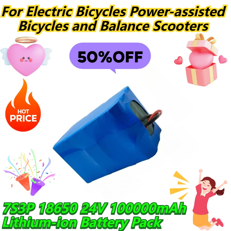 7S3P 18650 24V 100000mAh Lithium-ion Battery Pack For Electric Bicycles Power-assisted Bicycles and Balance Scooters
7S3P 18650 24V 100000mAh Lithium-ion Battery Pack For Electric Bicycles Power-assisted Bicycles and Balance Scooters