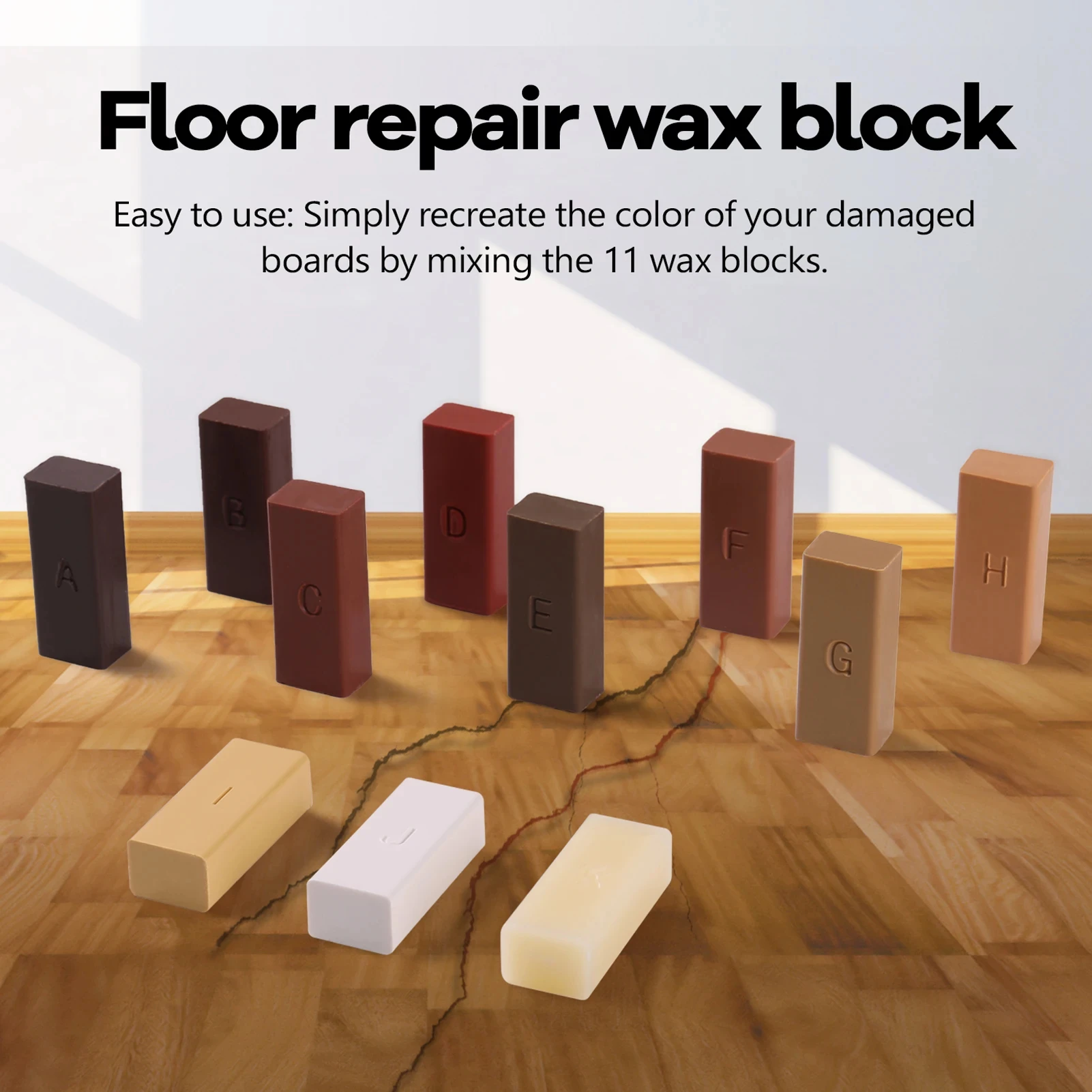 Multifunctional Home Household Laminate Repairing Kit Floor Repairs Kit DIY Wood Board Repairs Tool Kit
Multifunctional Home Household Laminate Repairing Kit Floor Repairs Kit DIY Wood Board Repairs Tool Kit